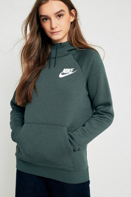 nike rally green cropped logo hoodie