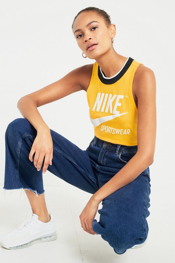 yellow nike top womens