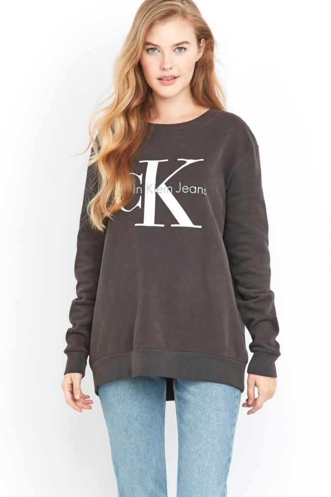 Calvin Klein Jeans Black Logo Sweatshirt | Urban Outfitters UK