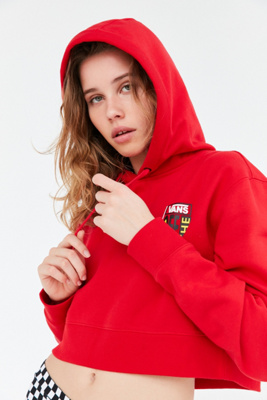 red vans cropped hoodie