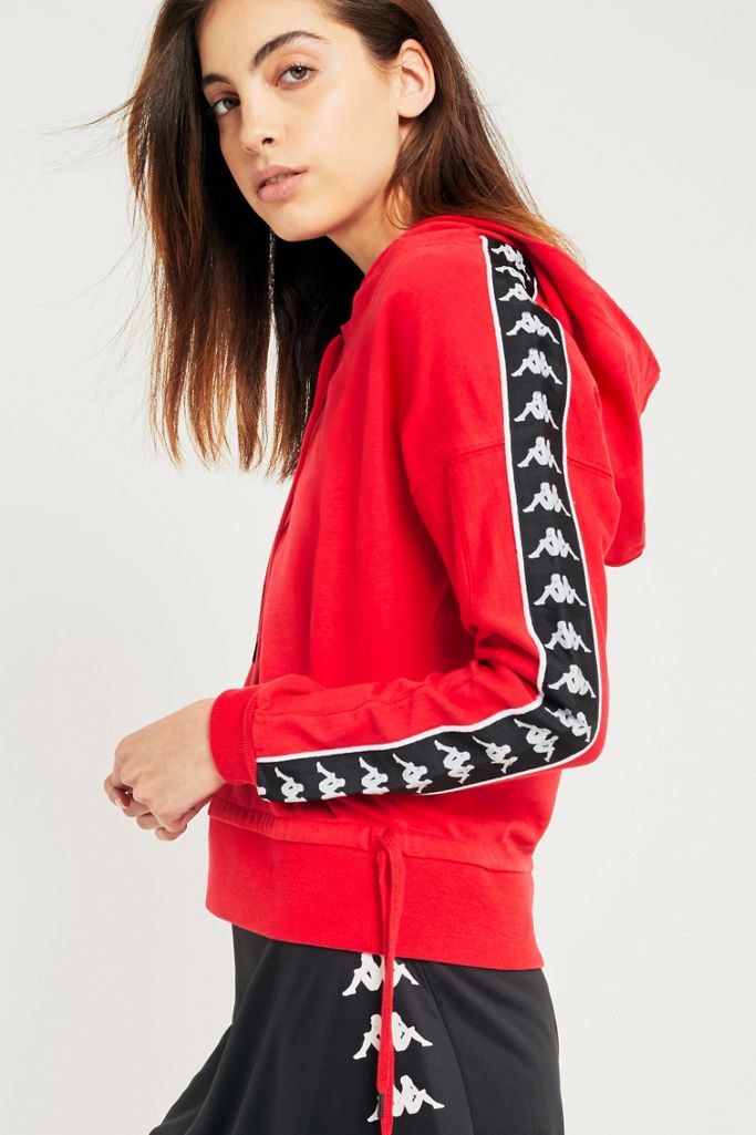 Kappa Frostie Red Striped Sleeve Hoodie Urban Outfitters UK