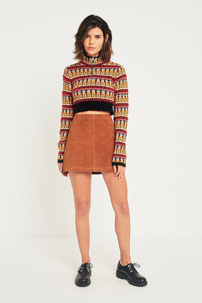 Urban Outfitters Suede Pelmet Mini Skirt | Urban Outfitters UK