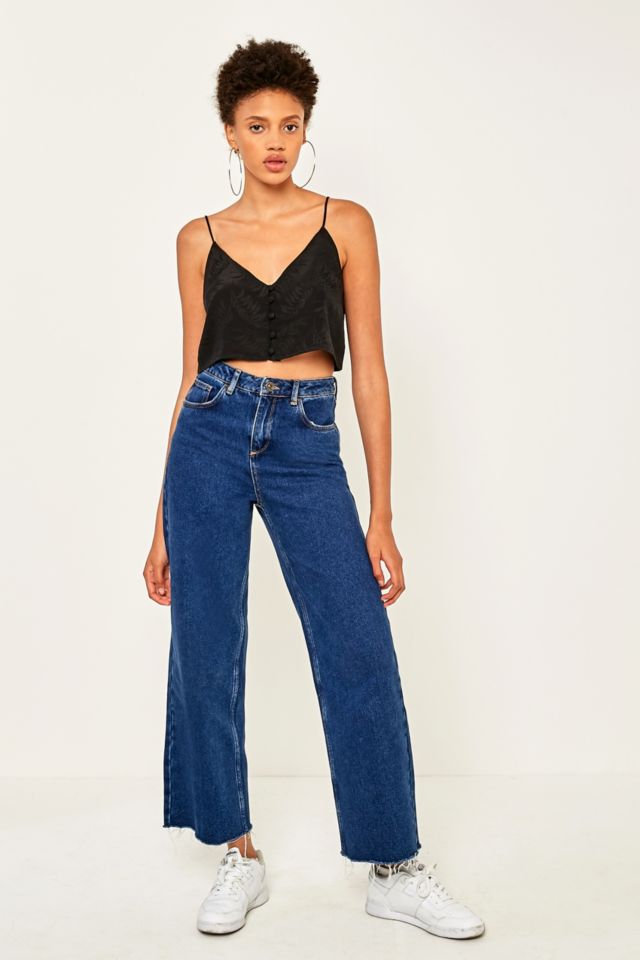 BDG Flood Wide Leg Longline Indigo Blue Jeans | Urban Outfitters UK