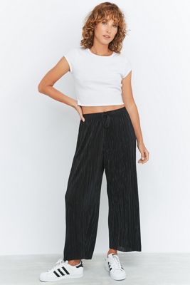 Light Before Dark Pleated Black Wide-Leg Trousers