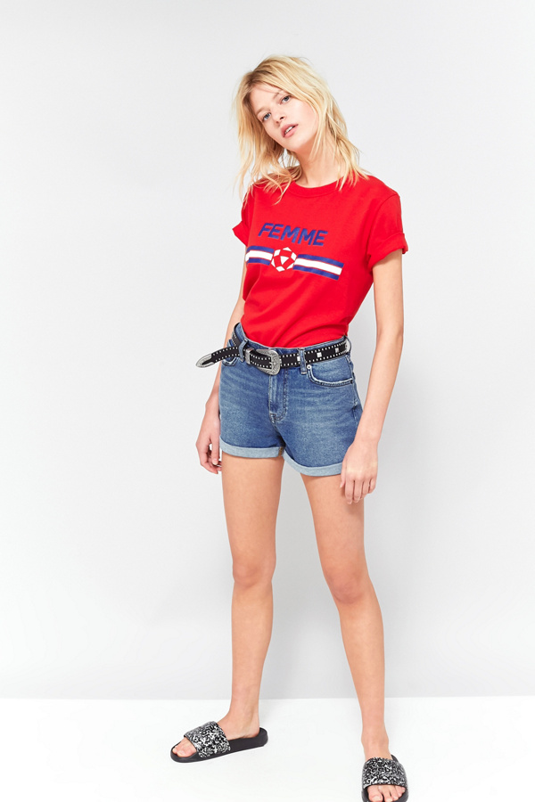 BDG Girlfriend Light Blue Hot Pants Urban Outfitters UK