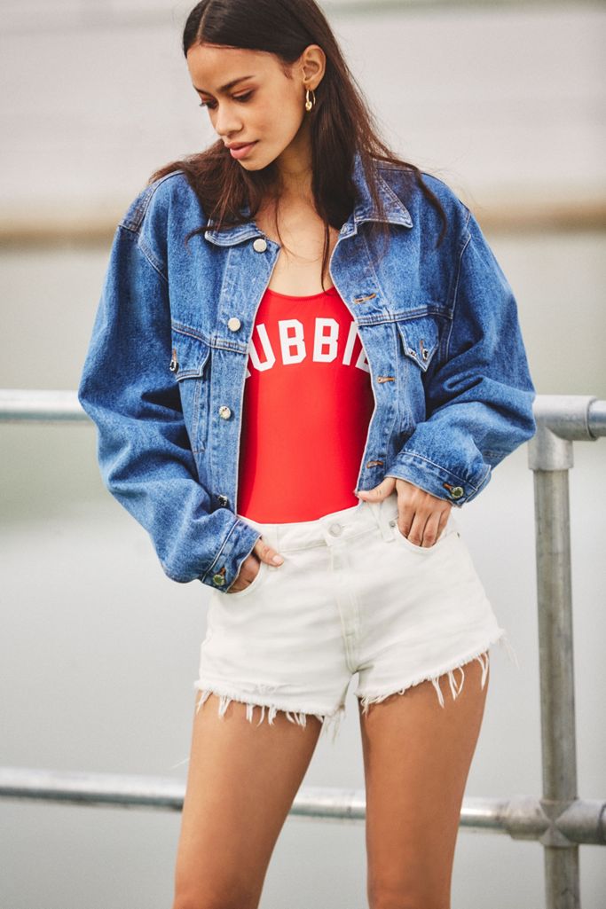 Bdg Cheeky White Raw Hem Denim Shorts Urban Outfitters De 7847