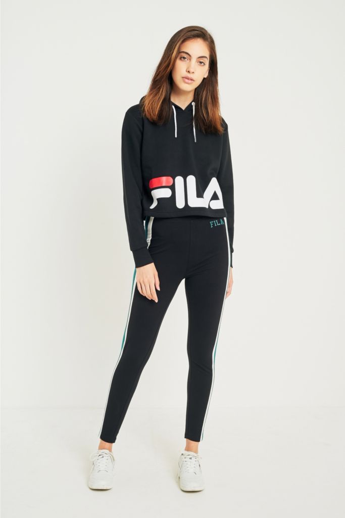FILA Abbey Black Side Stripe Logo Leggings | Urban Outfitters UK