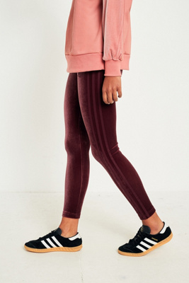 adidas velvet leggings maroon