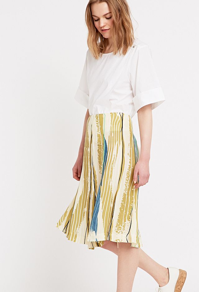 Carin Wester Cassie Printed Pleat Midi Skirt | Urban Outfitters UK