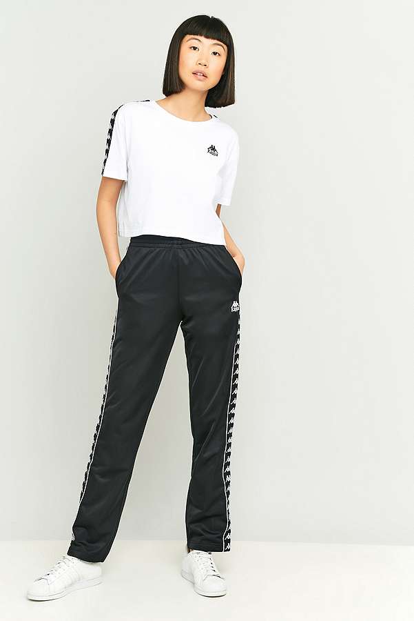 Kappa Black Popper Tracksuit Bottoms | Urban Outfitters UK