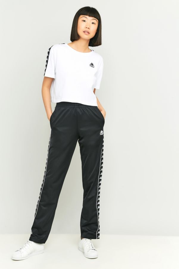 Kappa Black Popper Tracksuit Bottoms | Urban Outfitters UK
