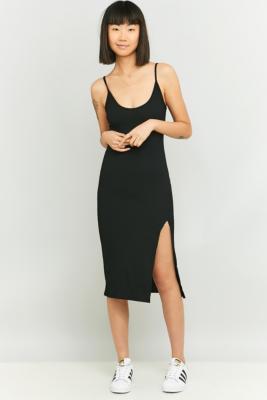 thigh slit midi dress