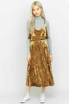 urban outfitters gold dress