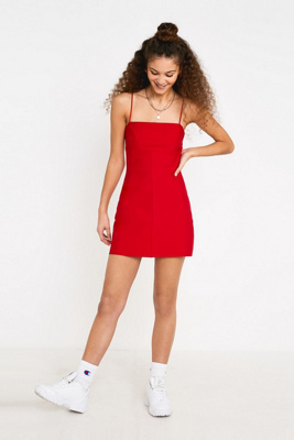 urban outfitters red slip dress