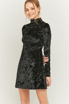 black velvet turtleneck dress
