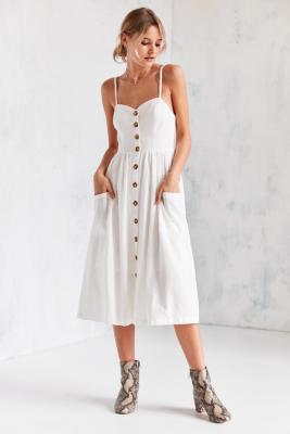 linen button down dress