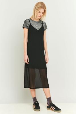 urban outfitters black slip dress