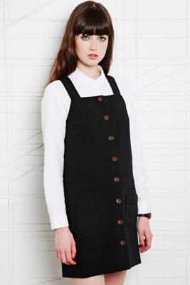 button through pinafore dress