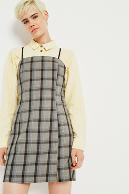 checked slip dress