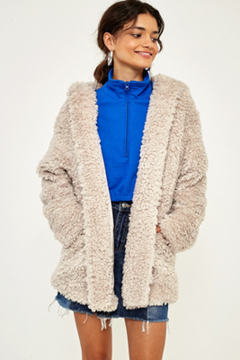 urban outfitters hooded teddy coat