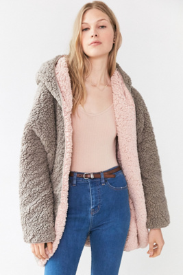 urban outfitters hooded teddy coat