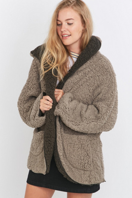 urban outfitters hooded teddy coat