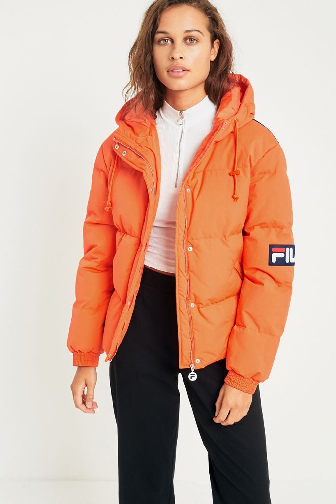 FILA Orange Puffer Jacket | Urban Outfitters DE