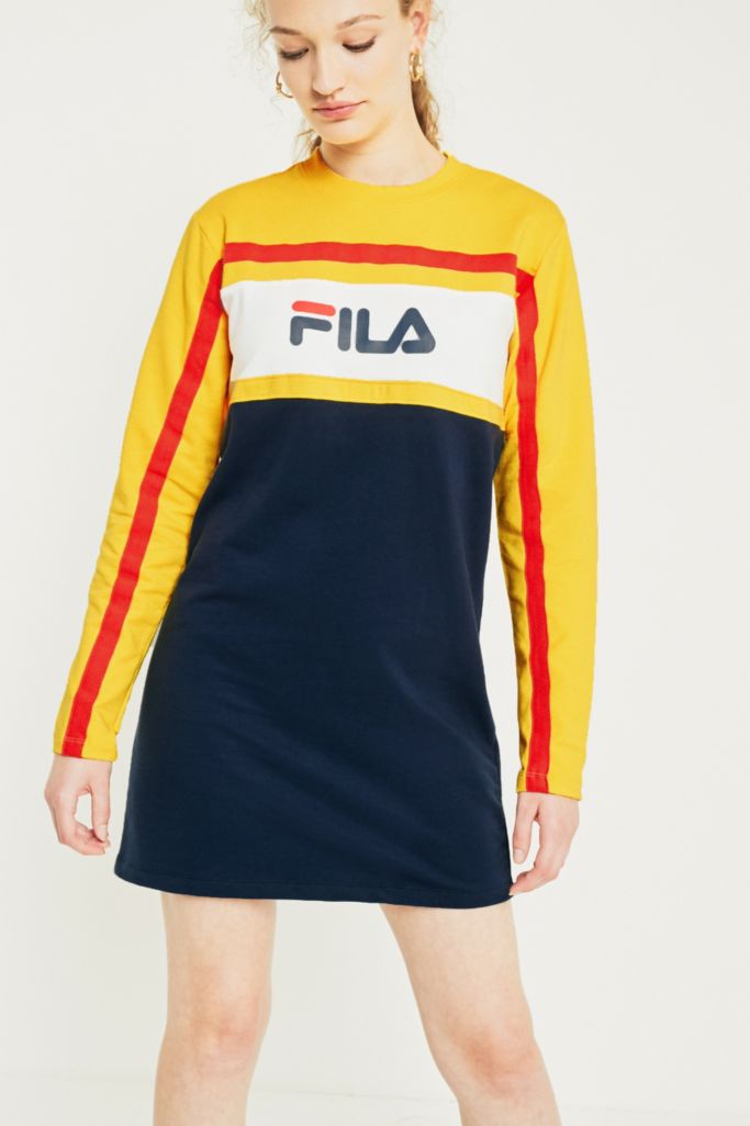 FILA Belle Colour-Blocked T-Shirt Dress | Urban Outfitters UK