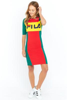 fila zip front bodycon dress