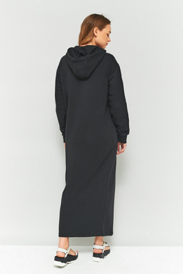 adidas originals black three stripe hoodie maxi dress