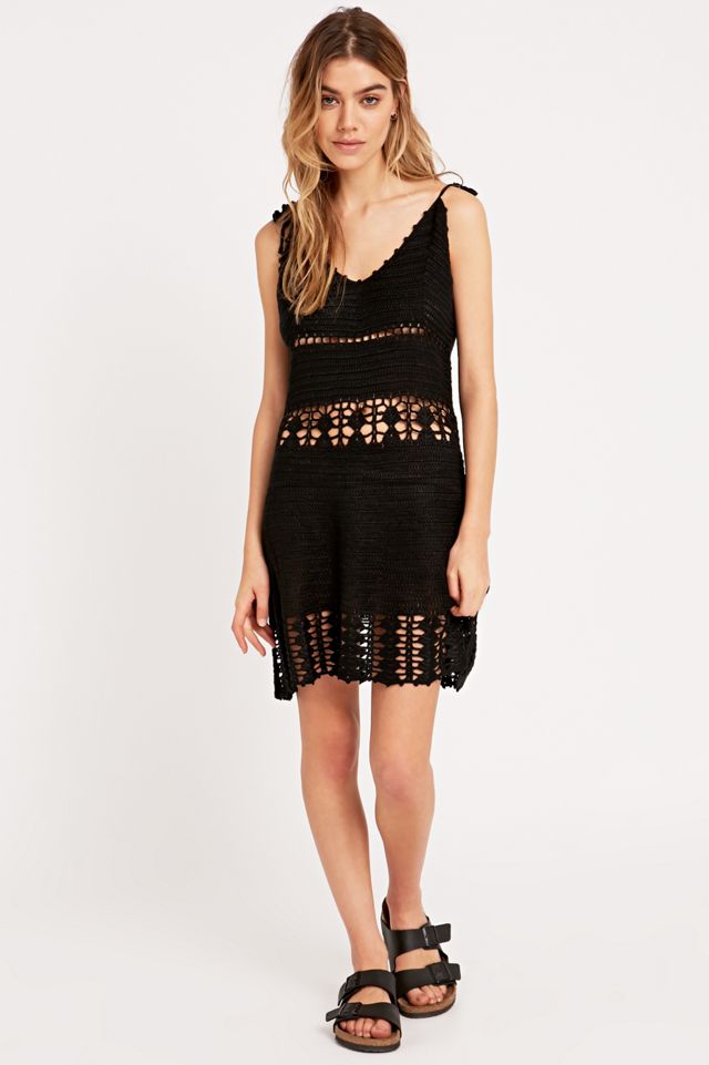 UNIF Dharma Crochet Dress in Black Urban Outfitters UK