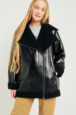 calvin klein faux shearling jacket