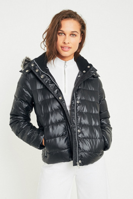 calvin klein faux fur puffer jacket