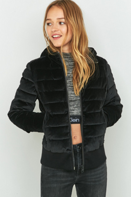 calvin klein velvet puffer jacket