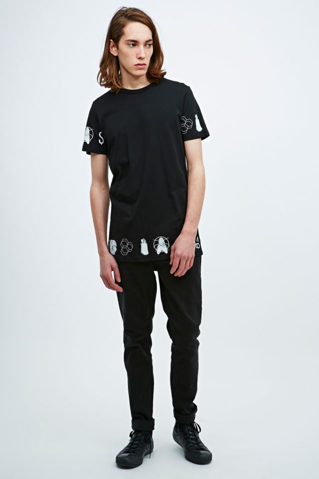 Blood Brother Coding Graphic Hem Tee in Black | Urban Outfitters UK