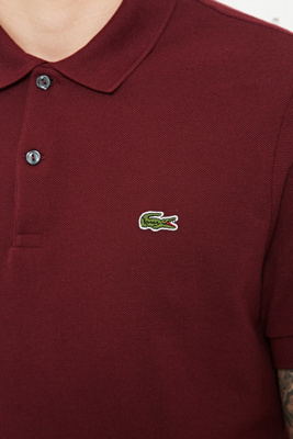 burgundy lacoste shirt