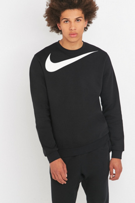 black nike swoosh crewneck