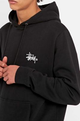 stussy basic black hoodie