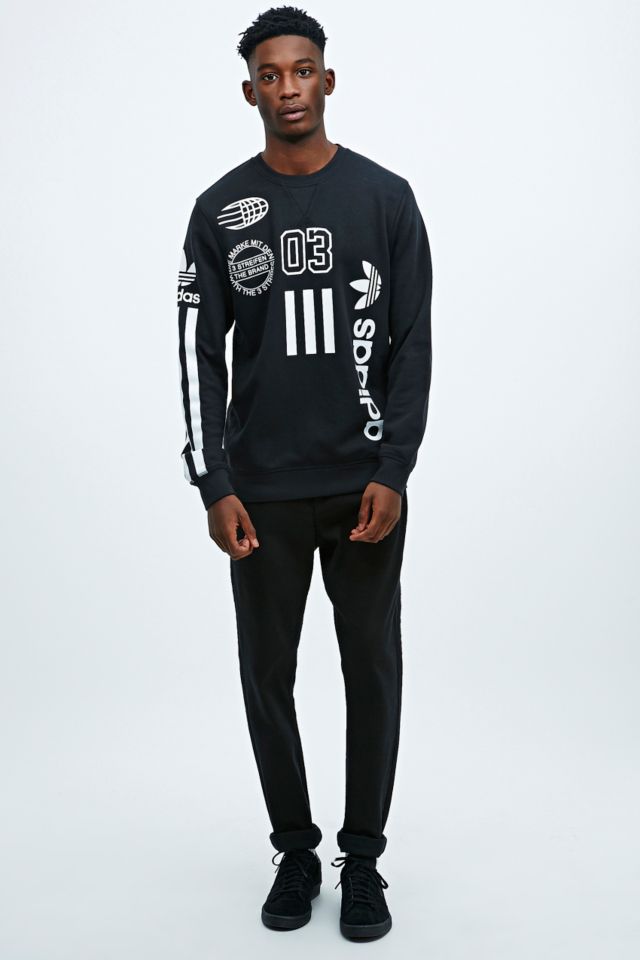 Adidas Originals Logos Long Sleeve Tee in Black | Urban Outfitters UK