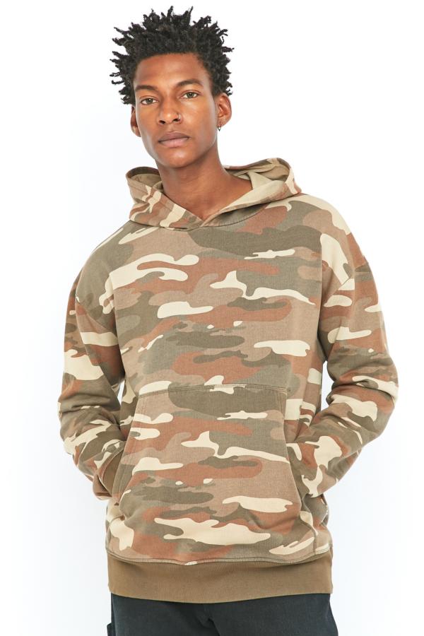 Shore Leave by Urban Outfitters Moss Oversized Sand Camo Hoodie | Urban ...