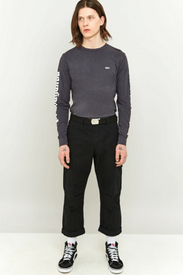 urban outfitters black cargo trousers