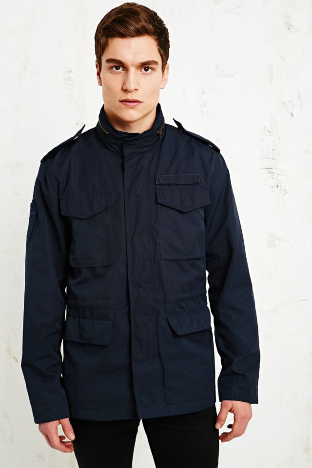 Alpha Industries M65 Yellow-Lined Field Jacket in Navy | Urban ...