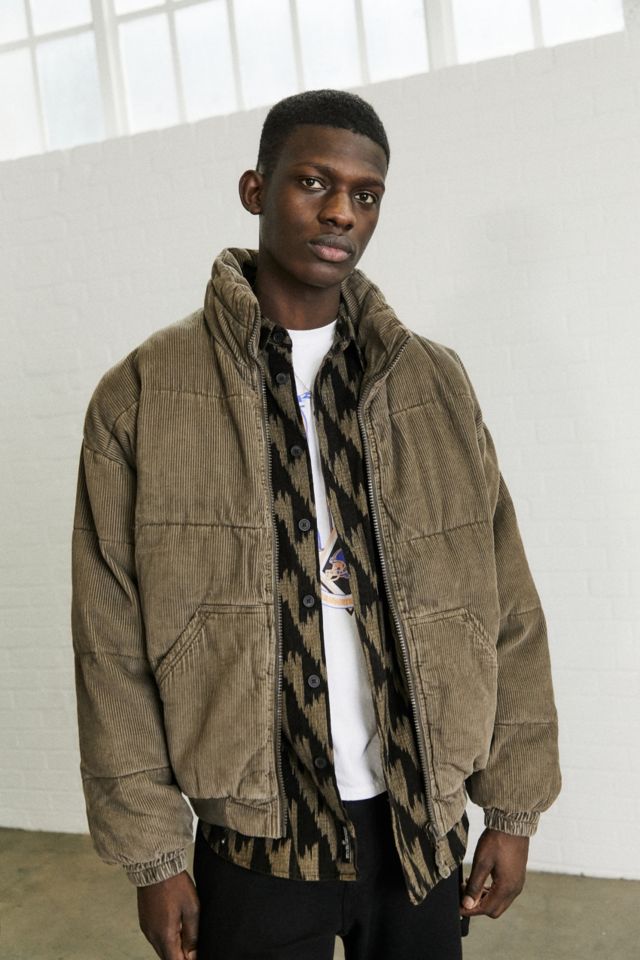 iets frans... Washed Khaki Corduroy Puffer Jacket | Urban Outfitters UK
