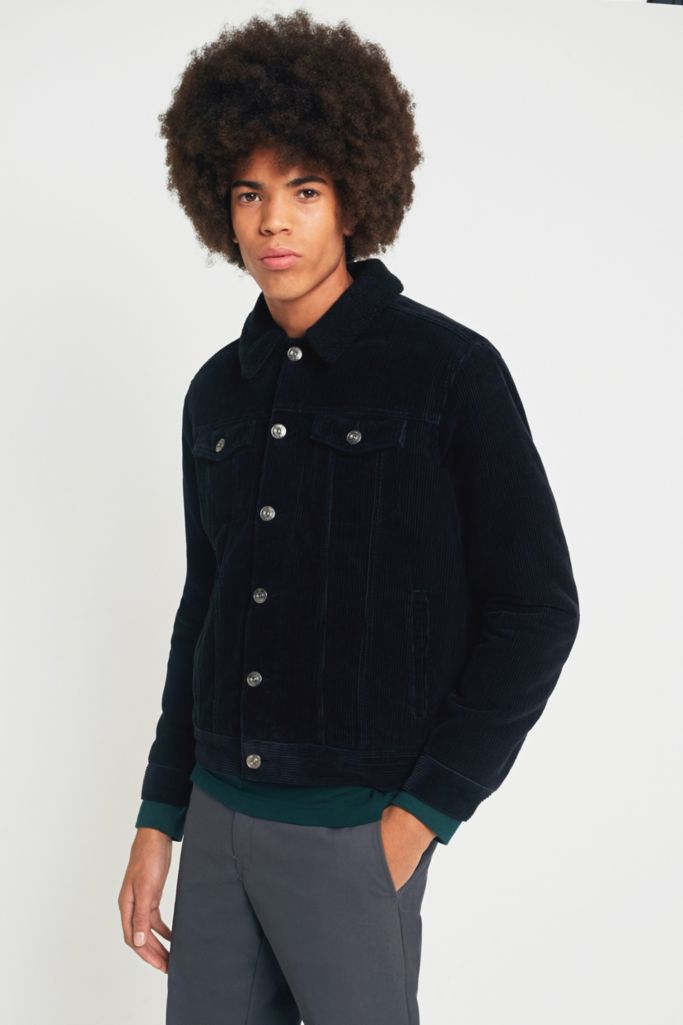 BDG Black Corduroy Sherpa Trucker Jacket | Urban Outfitters UK