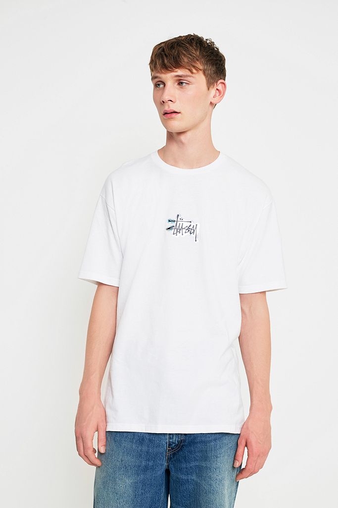 Stussy Prism Logo White T-shirt | Urban Outfitters UK
