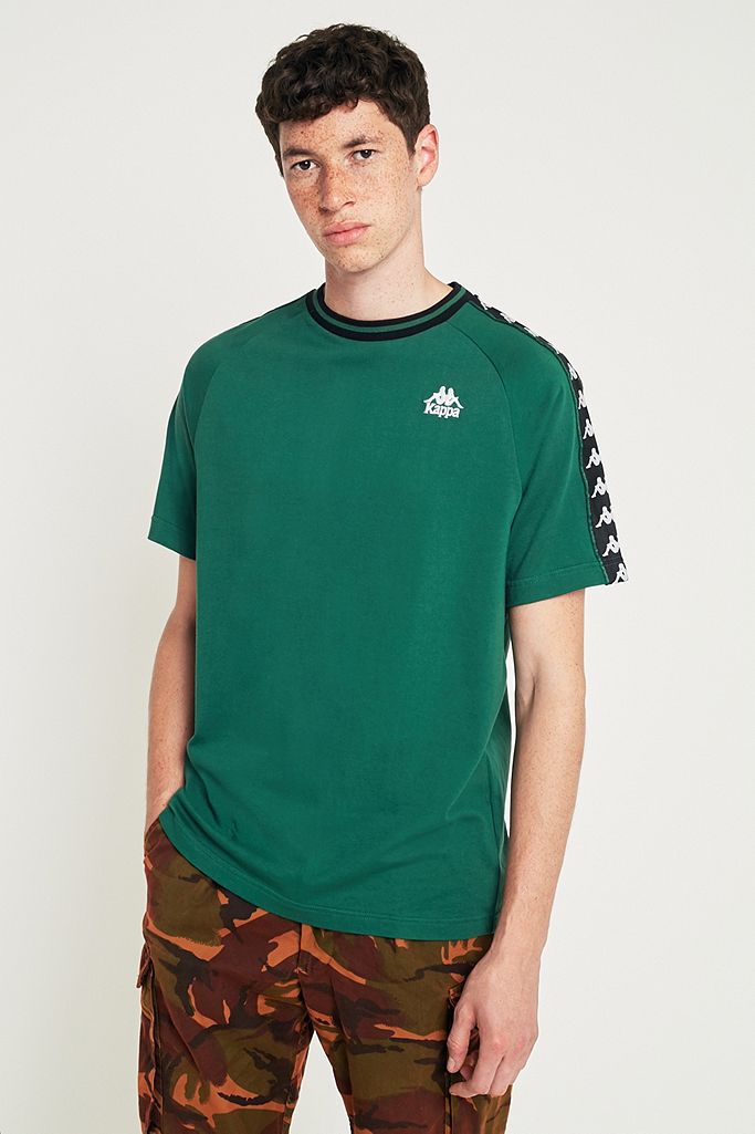 Kappa Banda Taped Green Short-Sleeve T-shirt | Urban Outfitters UK