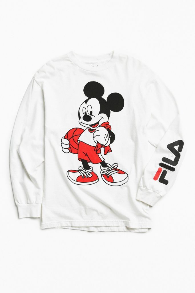 Fila X Disney Basketball Long Sleeve T Shirt Urban Outfitters Uk