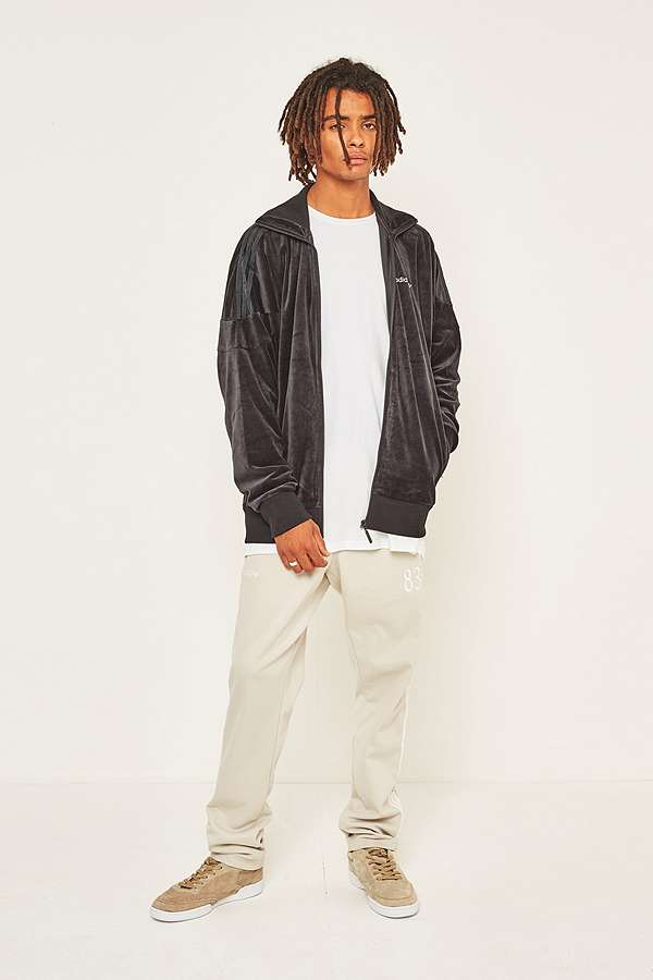 adidas Originals CLR84 Black Velour Track Top adidas Originals CLR84 Black Velour Track Top