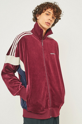 adidas burgundy velour tracksuit