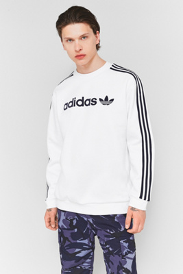 adidas white crew neck sweatshirt